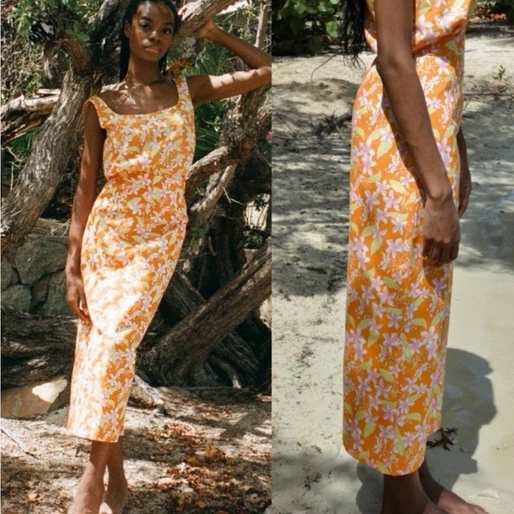 Coco Shop Orange Frangepani skirt